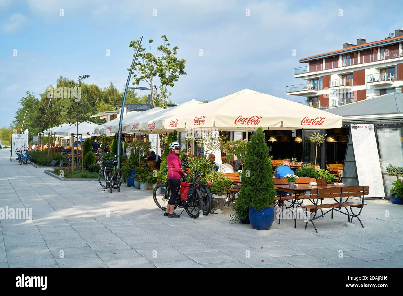 Restaurants for holidaymakers on the promenade of Swinoujscie on the Polish  Baltic Sea coast Stock Photo - Alamy