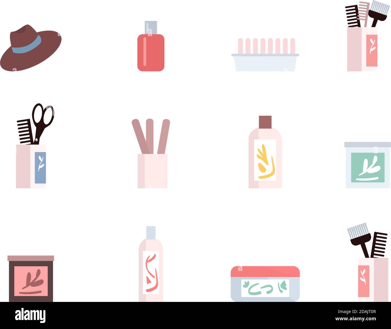 Hair care products flat color vector objects set Stock Vector Image ...