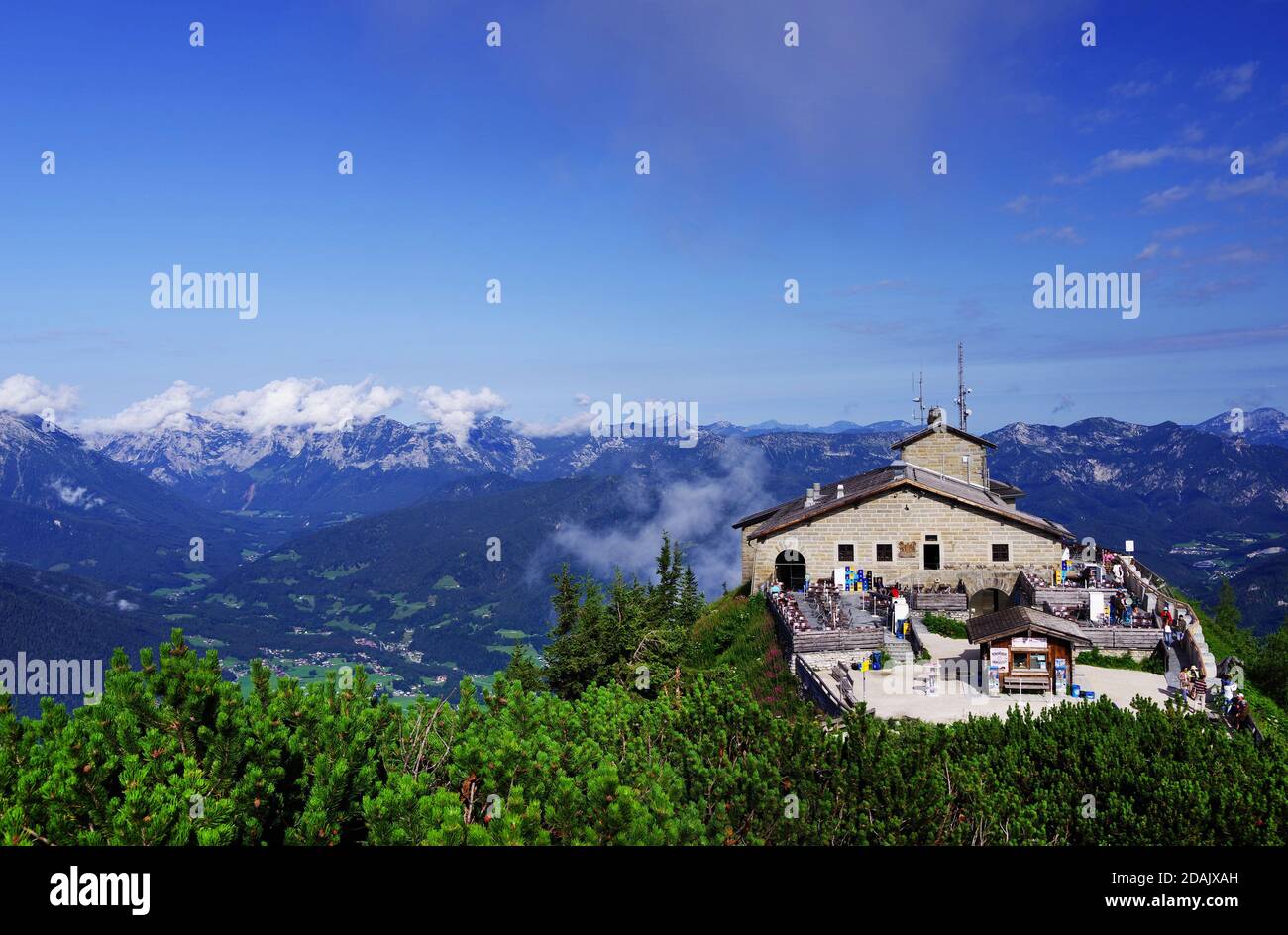 The Kehlsteinhaus (also known as the Eagle's Nest) on top of the ...