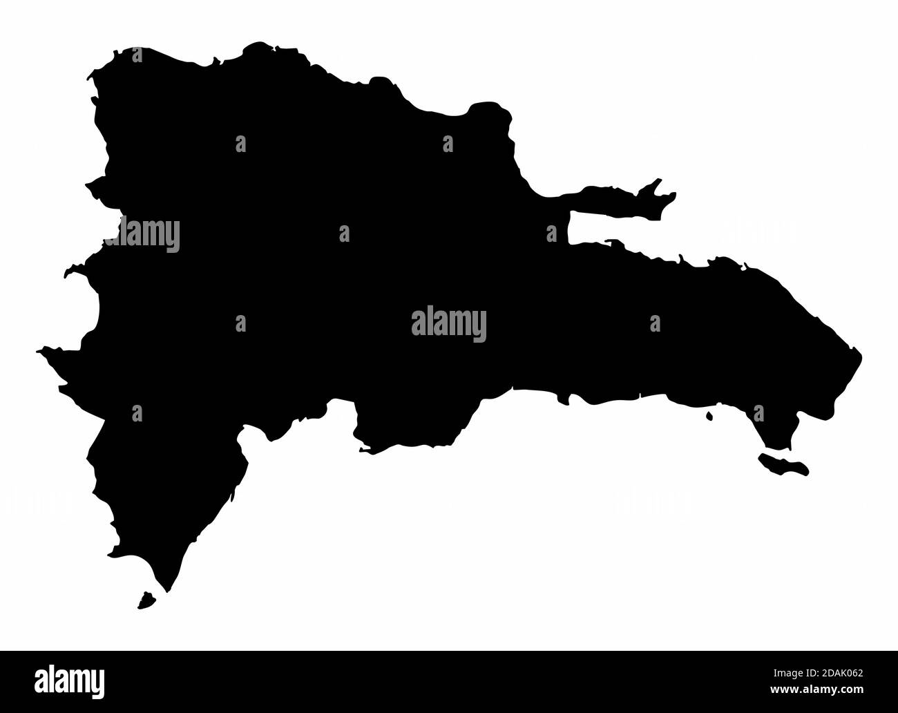 Dominican Republic silhouette map Stock Vector