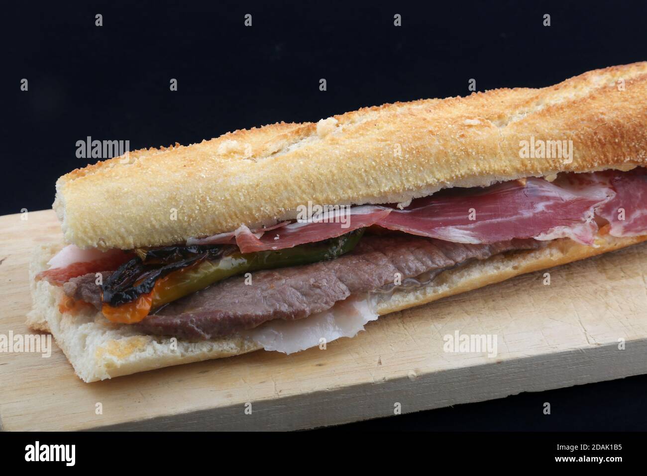 Baguette sandwich spanish jamon serrano hires stock photography and