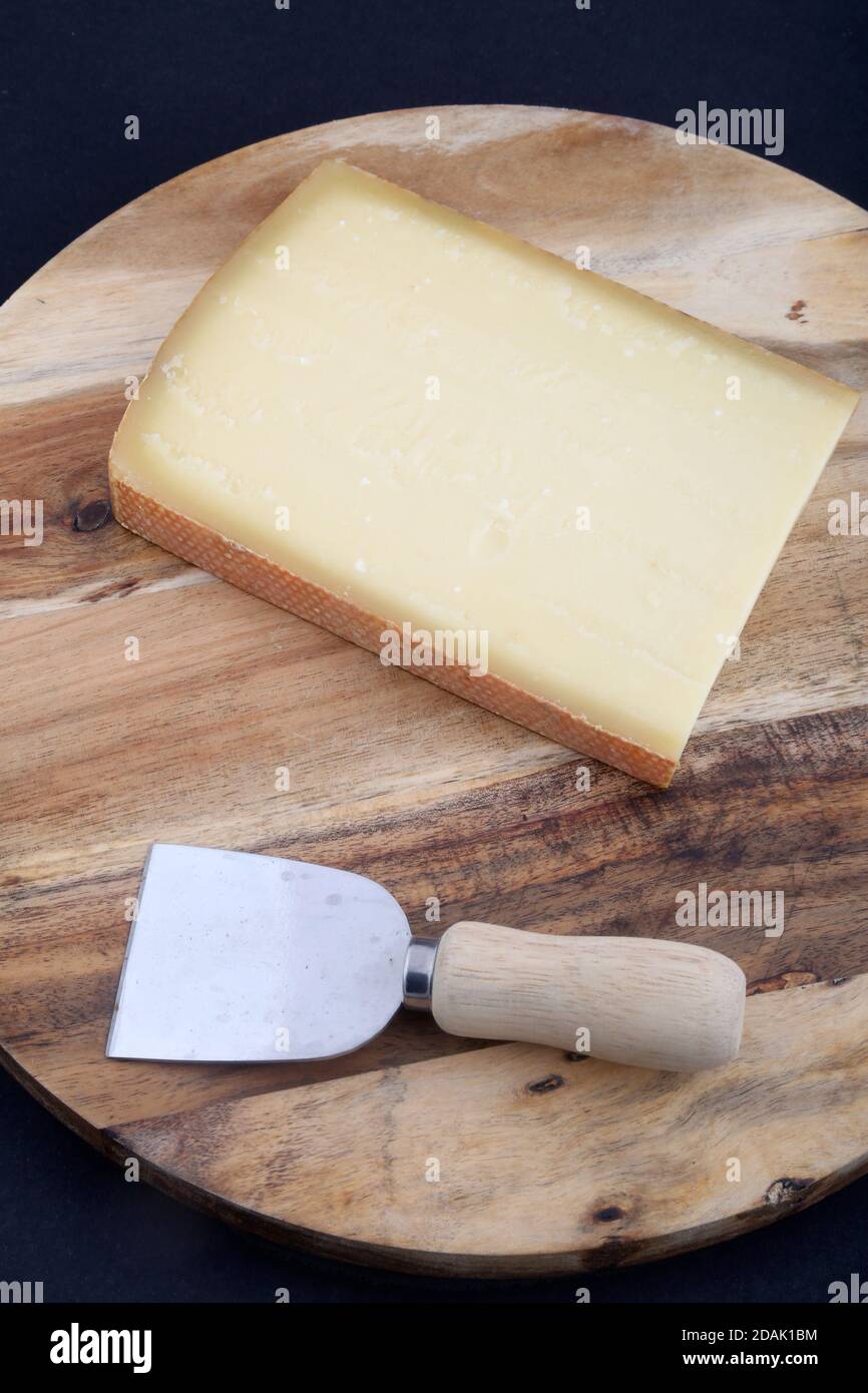swiss gruyere cow cheese as delicacy gourmet food Stock Photo