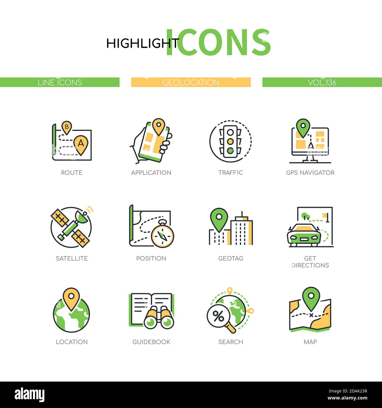 Geolocation icons Cut Out Stock Images & Pictures - Alamy