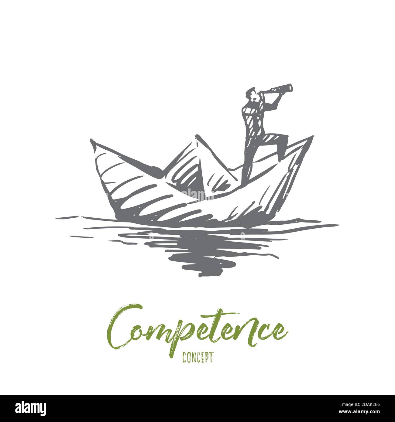 Competence, job, skill, management, efficiency concept. Hand drawn isolated vector. Stock Vector