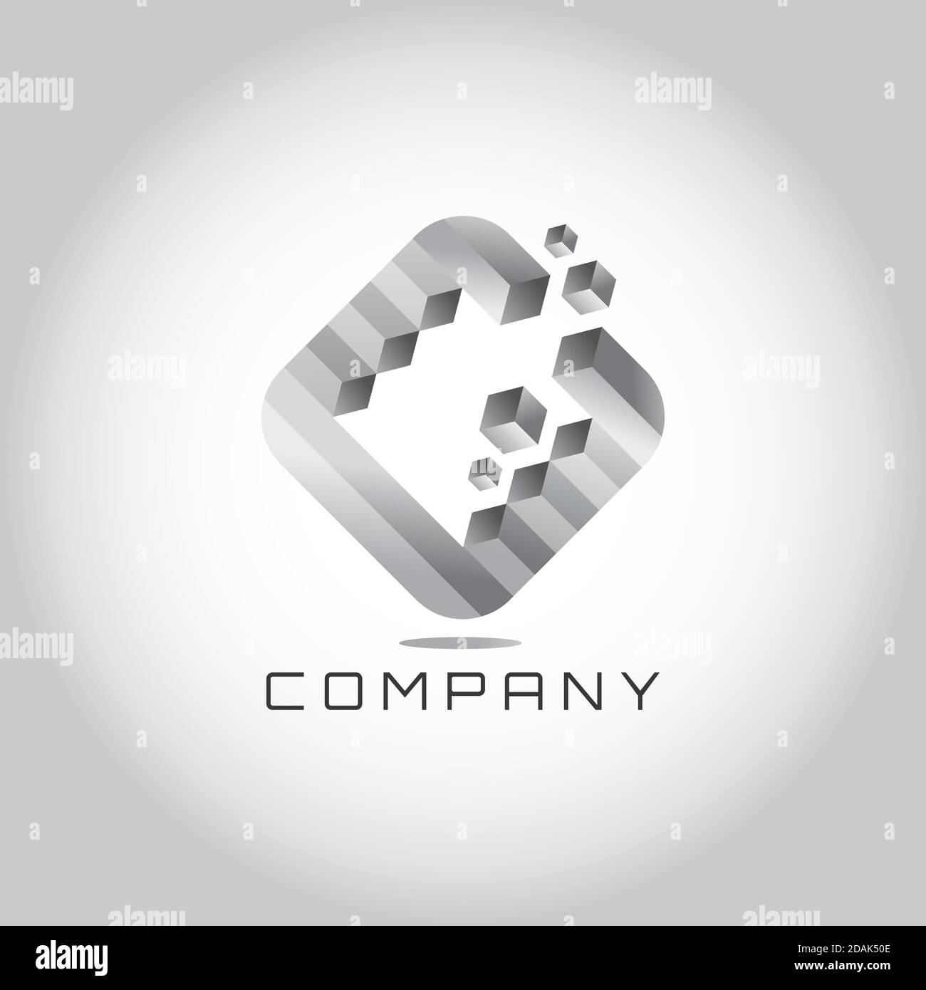C letter 3d vector logo. # d geometric vector emblem Stock Vector
