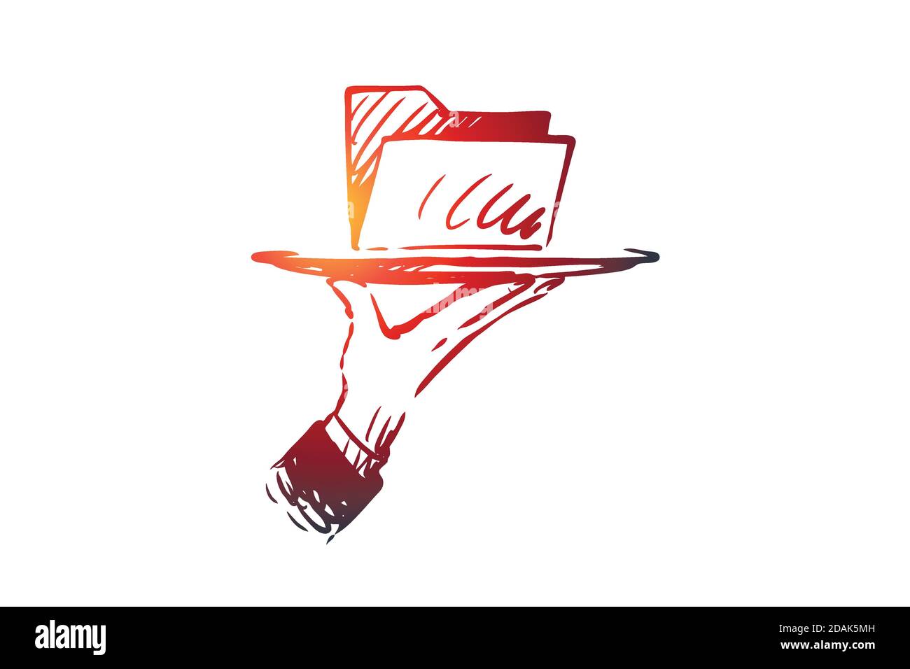Data, digital, information, technology, analysis concept. Hand drawn ...