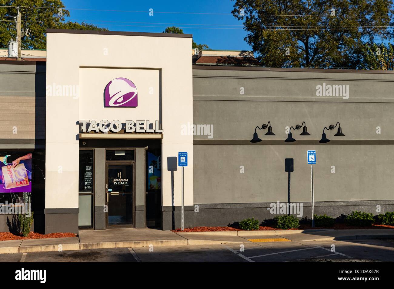 Atlanta, GA / USA October 29, 2020 Taco Bell Restaurant, a fast food