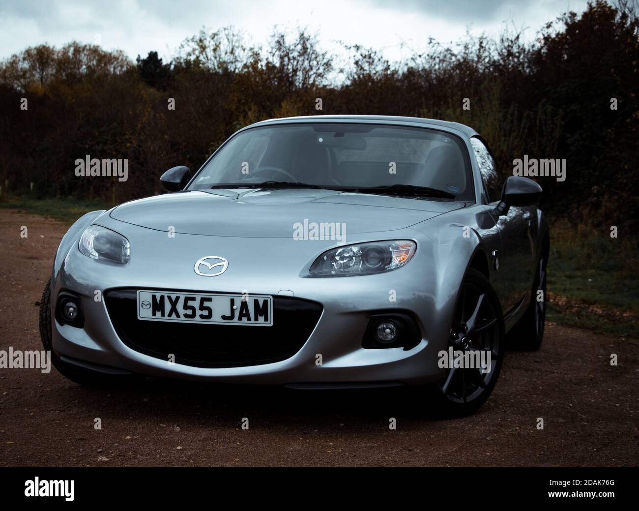 Mazda MX5 driving on the open roads Stock Photo