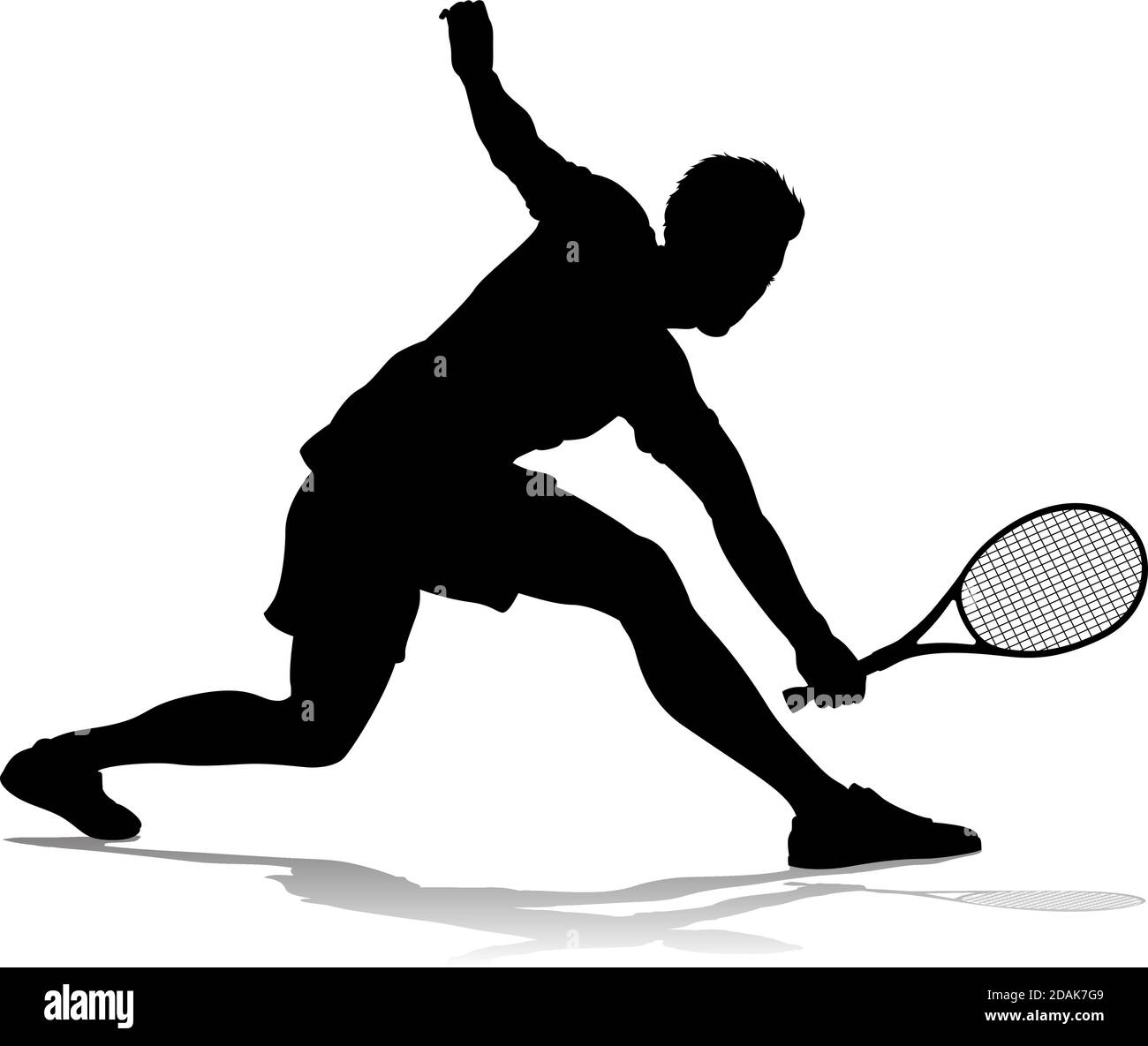 Tennis Silhouette Sport Player Man Stock Vector Image & Art - Alamy