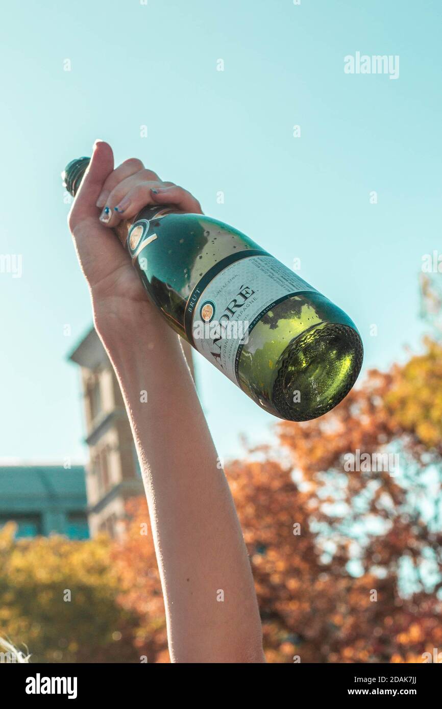 A Bottle Of Champagne New Yorkers Celebrating Joe Biden And Kamala Harris S Election Victory Cheers Erupted Across New York As People From All Walks Of Life Cheered Danced Broke Out Champagne And