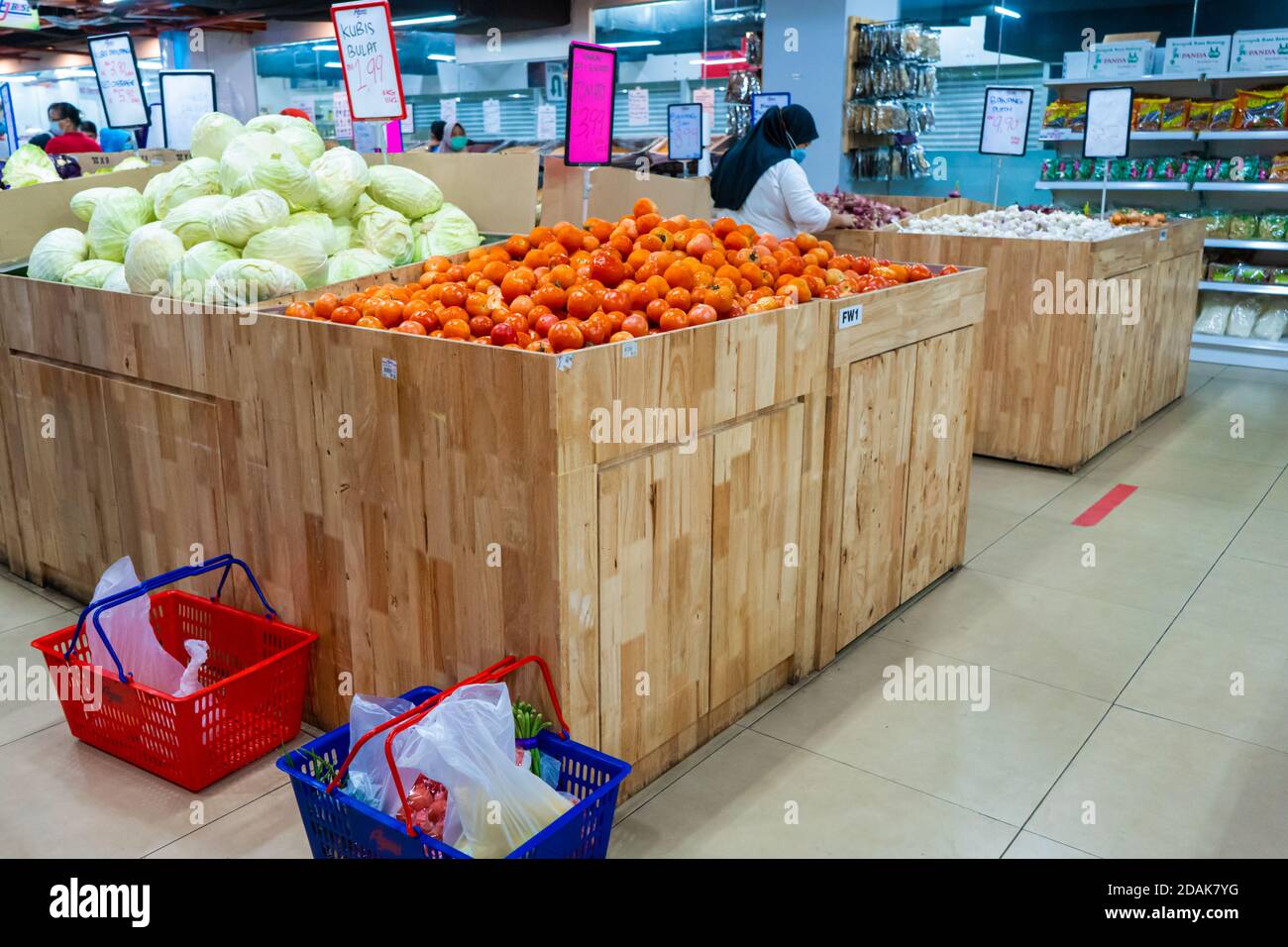 Grocery boxes in the grocery store close up Stock Photo Alamy