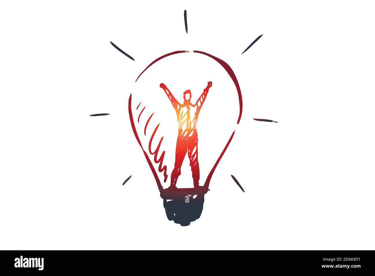 Learn more, information, knowledge, success, study concept. Hand drawn isolated vector. Stock Vector