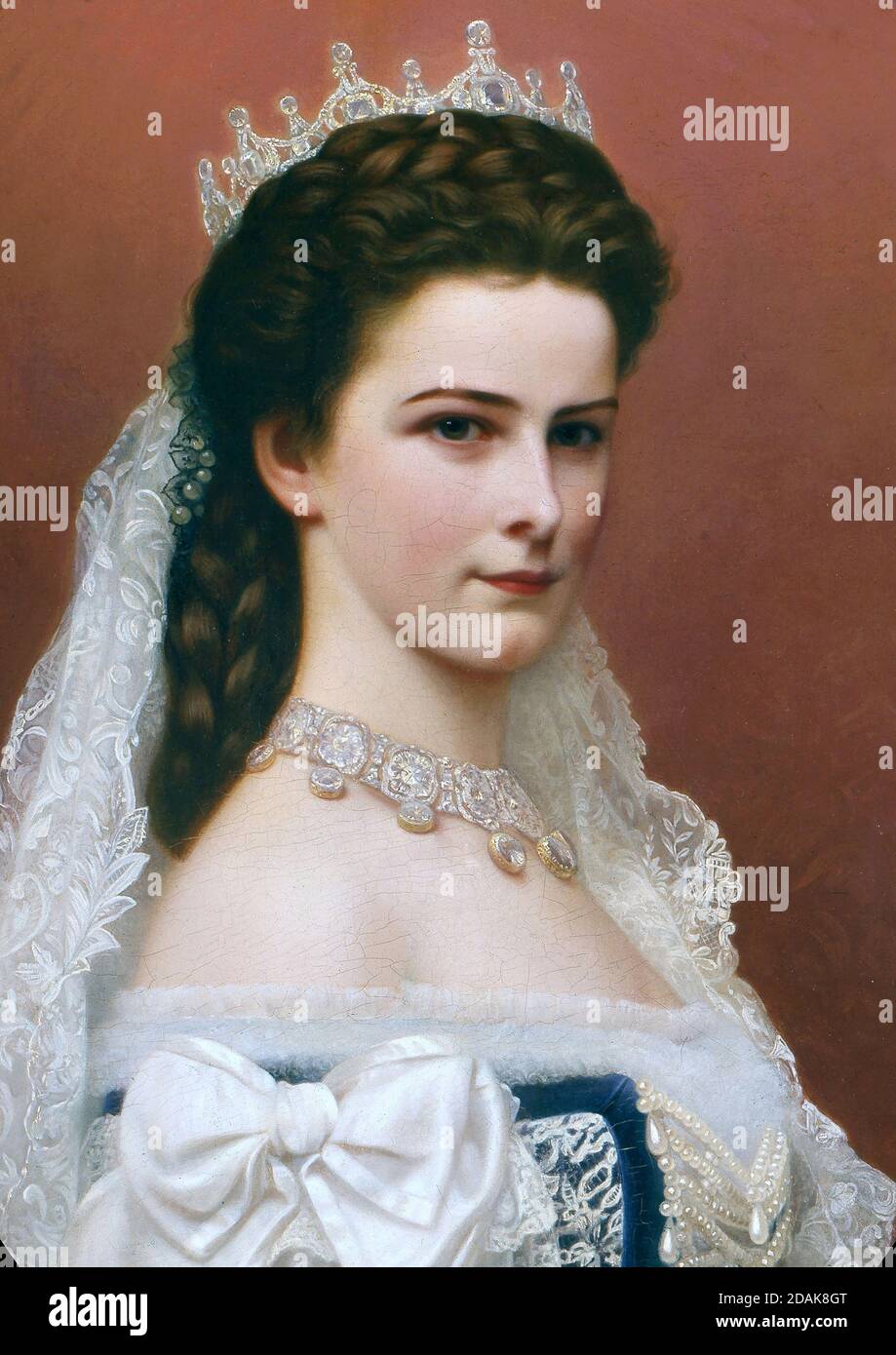 Portrait of Empress Elizabeth Of Austria, known as Sisi - after Georg Raab Stock Photo