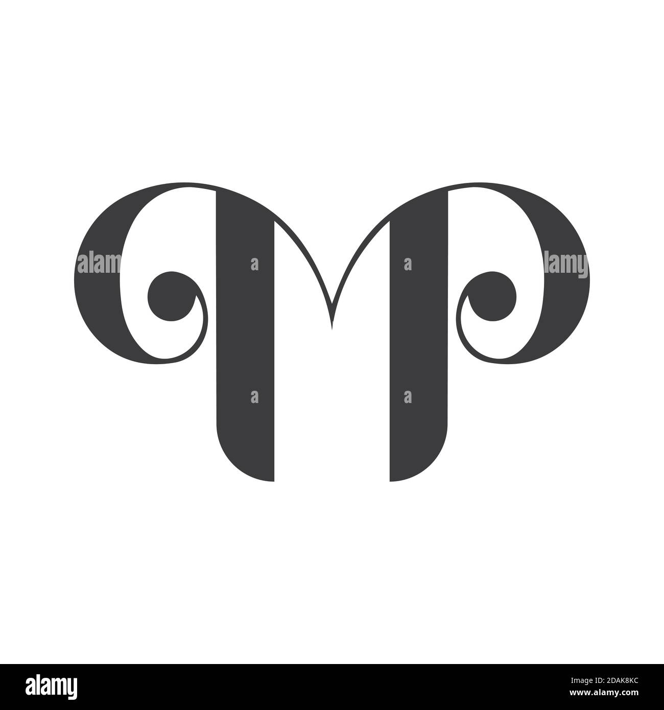 Initial Letter PM Logo Design Monogram Creative Modern Sign Symbol