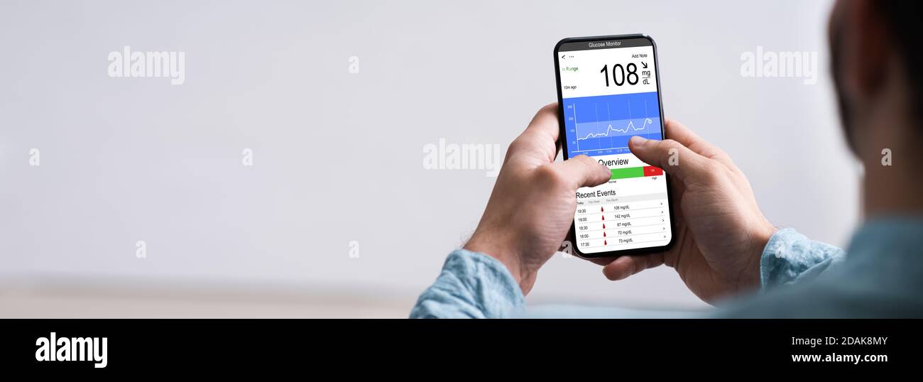 Continuous Glucose Monitor Blood Sugar Test App Stock Photo Alamy Continuous Glucose Monitor Blood Sugar Test App Stock Photo Alamy