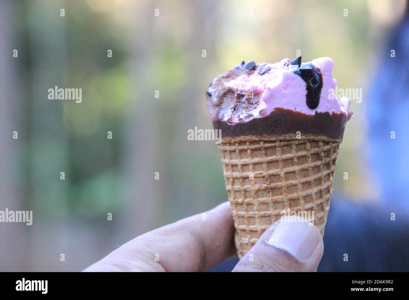 Ice cream on hand Stock Photo