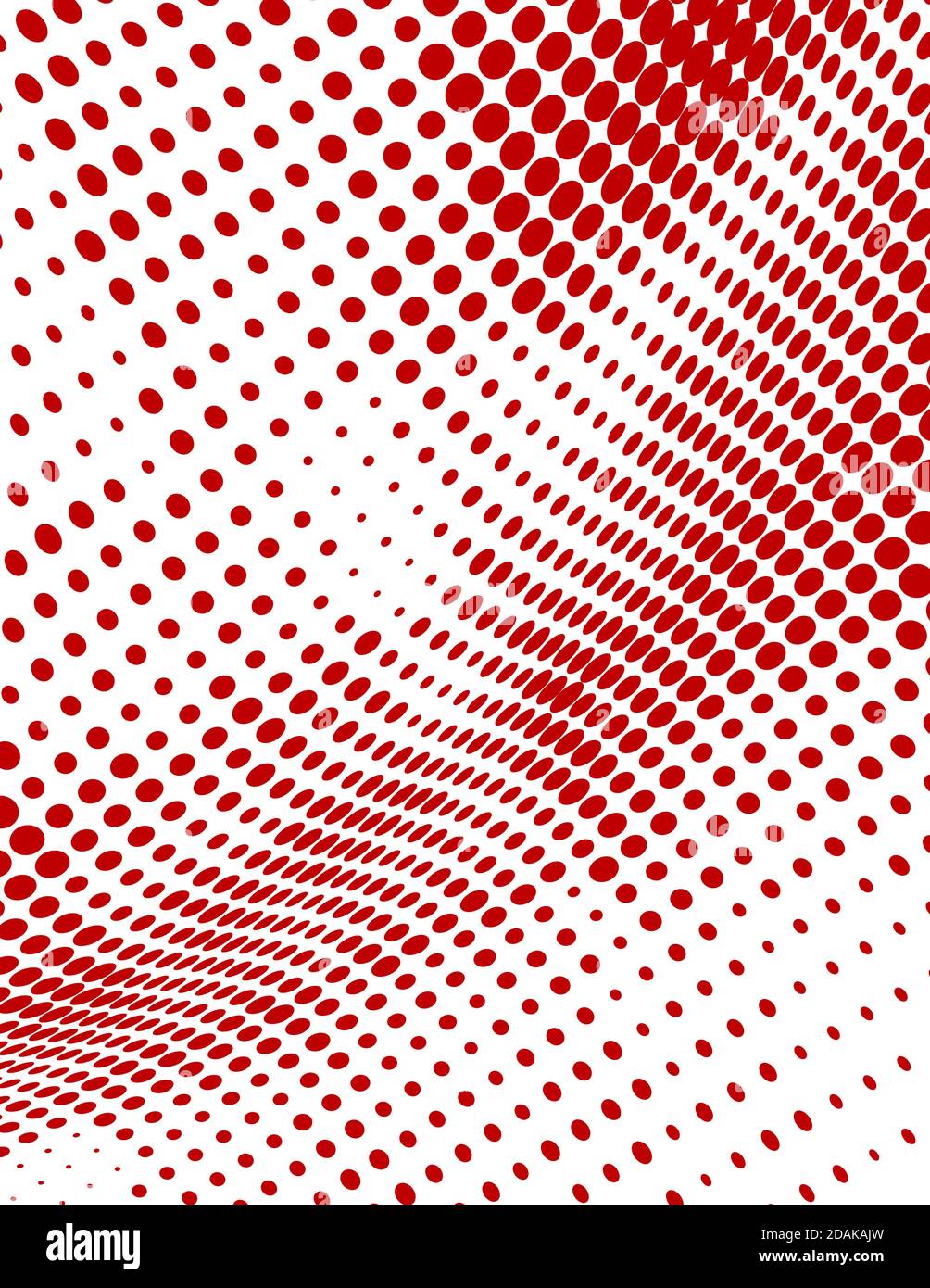 Abstract warped vertical dotted background with halftone effect. Vector graphics Stock Vector