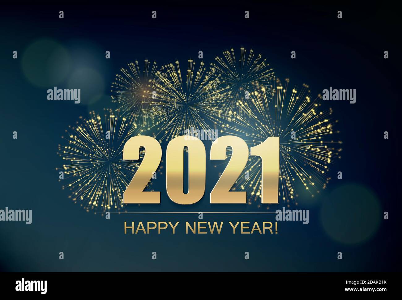 Gold fireworks happy new Stock Vector Images - Alamy