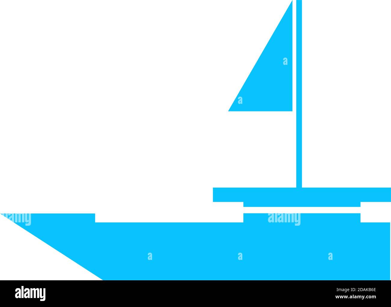 Yacht boats icon flat. Blue pictogram on white background. Vector illustration symbol Stock Vector