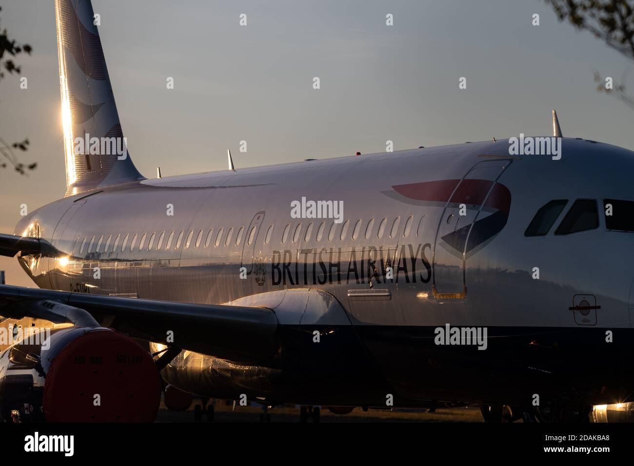 Grounded British Airways planes at Bournemouth International airport Stock Photo