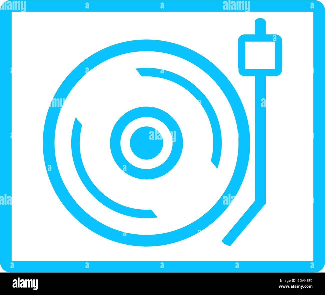 Retro music icon flat. Blue pictogram on white background. Vector ...