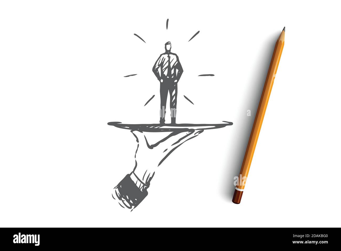 Customer, business, service, help, client concept. Hand drawn isolated ...