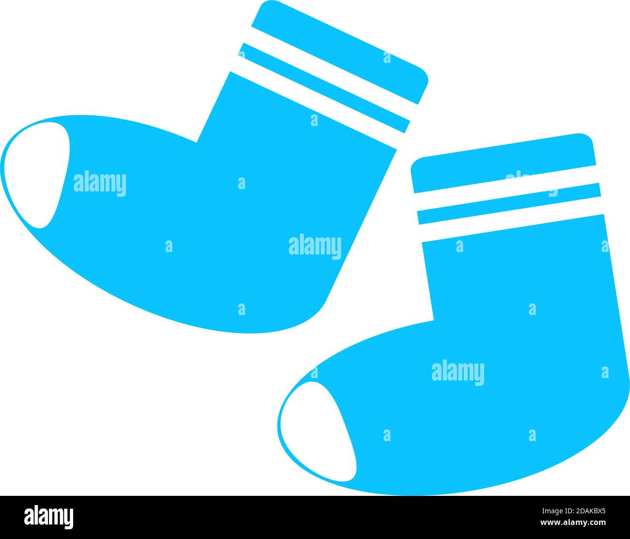 Socks icon flat. Blue pictogram on white background. Vector ...