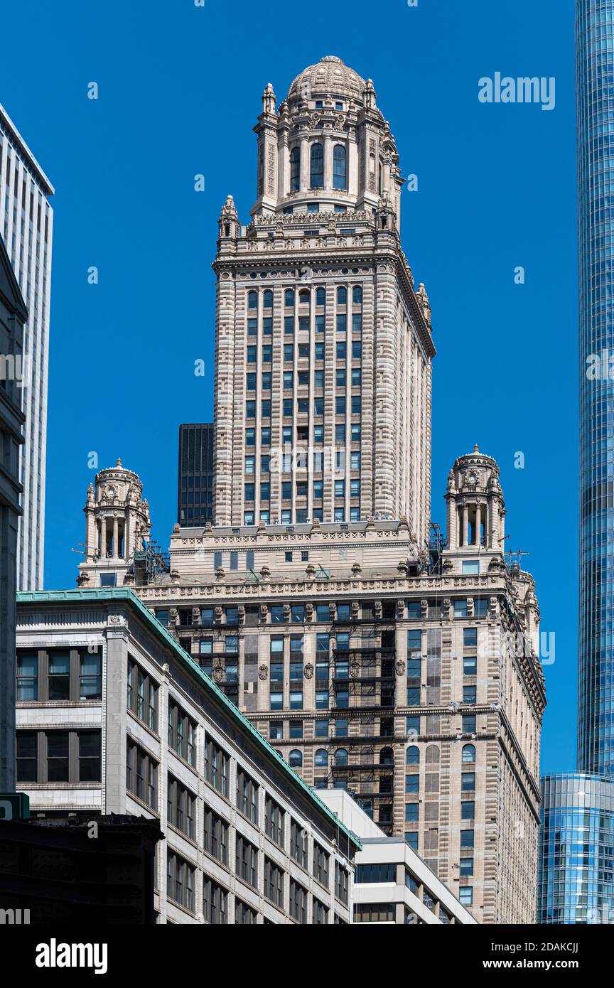 Top of the Jeweler's Building in Chicago Stock Photo