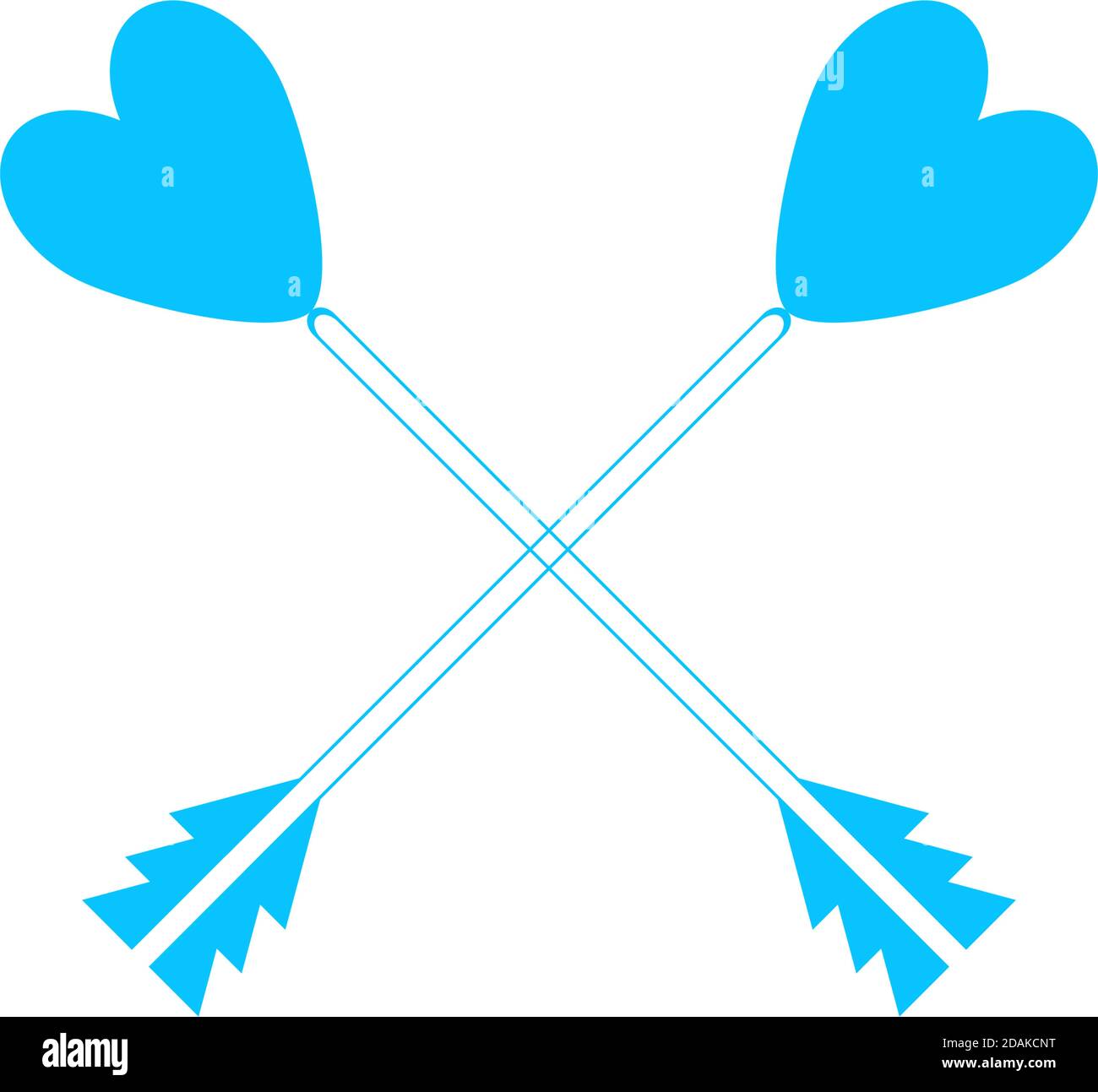 Arrow with heart icon flat. Blue pictogram on white background. Vector ...