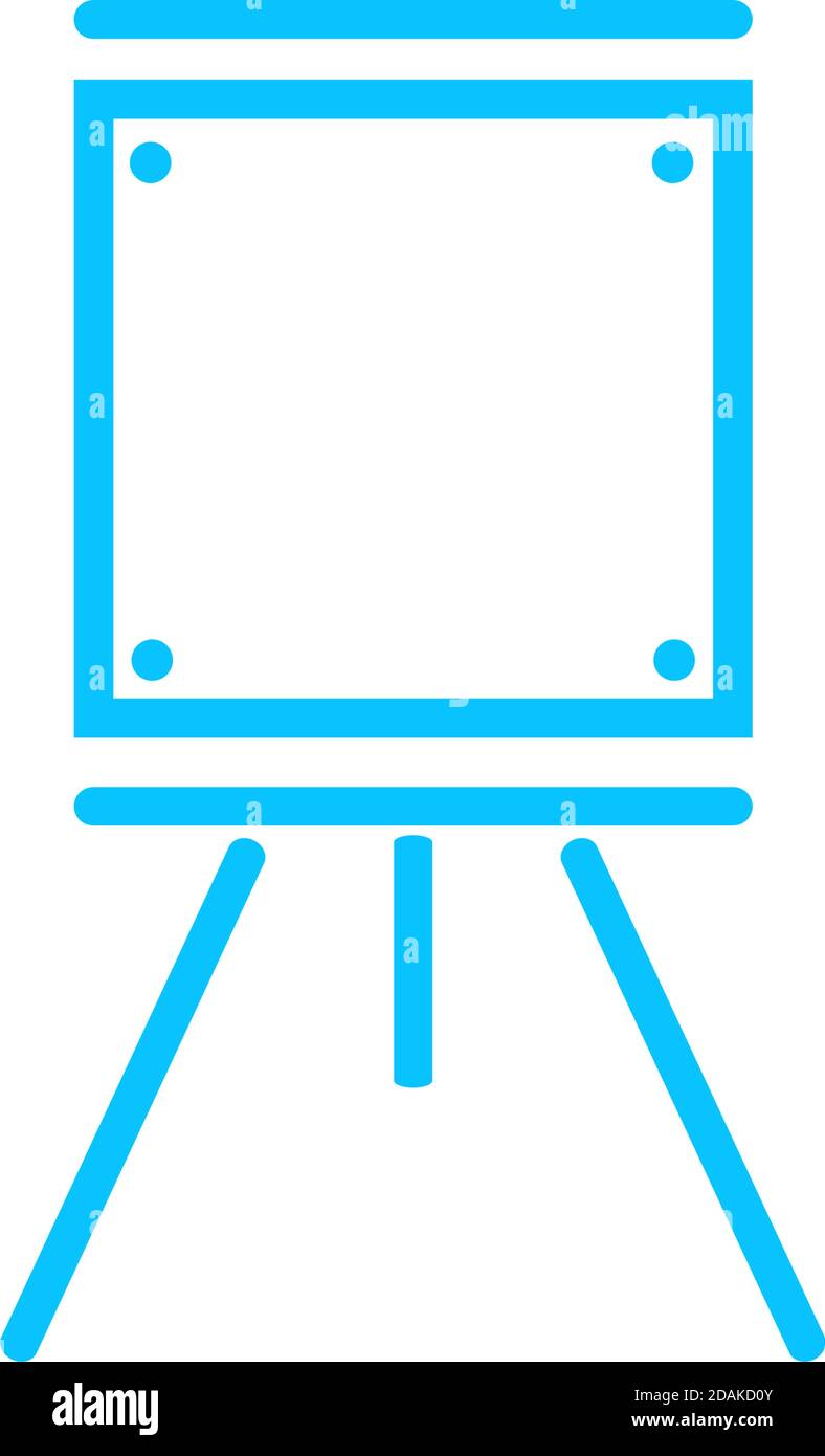 Easels icon flat. Blue pictogram on white background. Vector illustration symbol Stock Vector