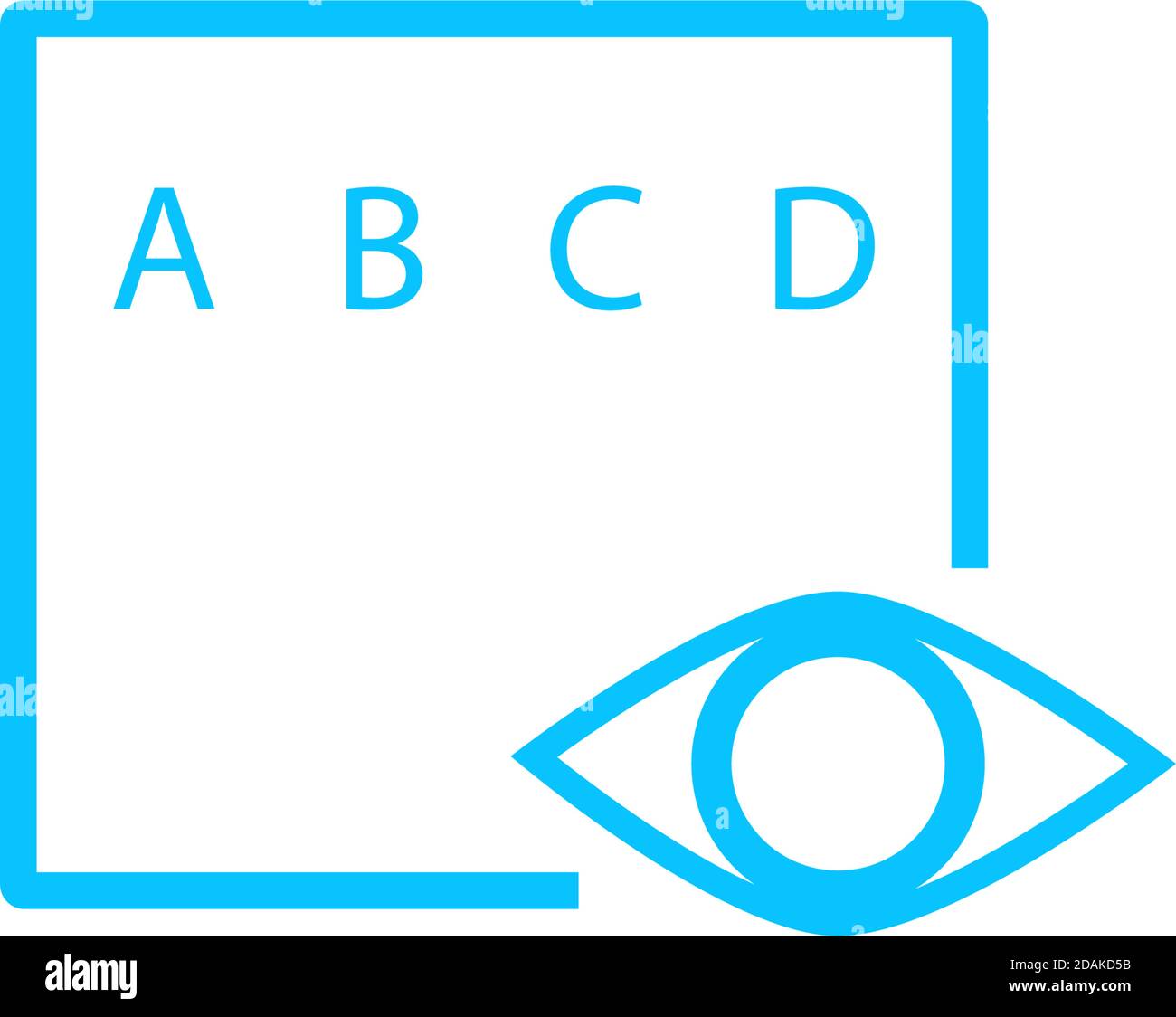 Eye test icon flat. Blue pictogram on white background. Vector illustration symbol Stock Vector