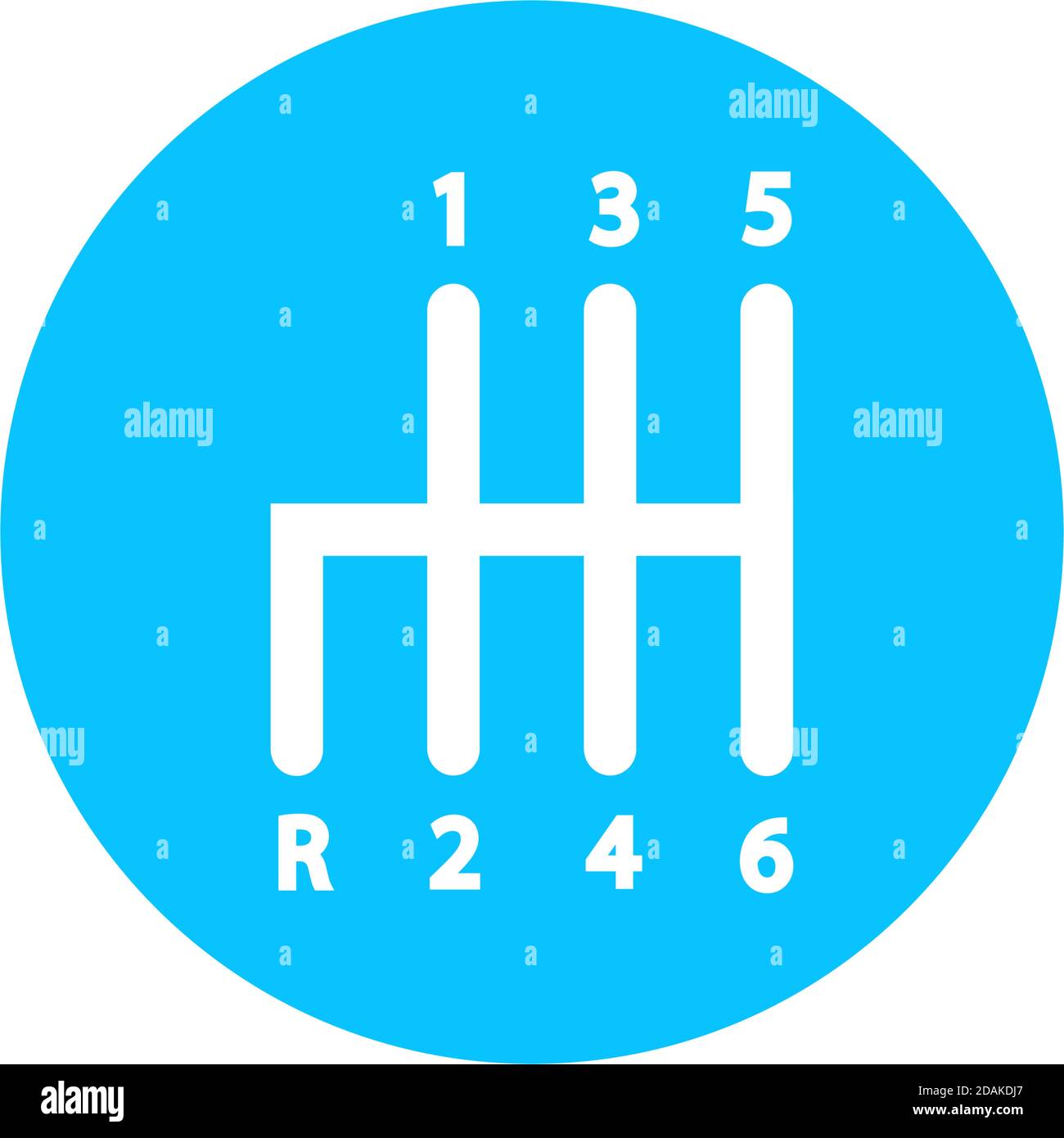 Manual Transmission icon flat. Blue pictogram on white background. Vector illustration symbol