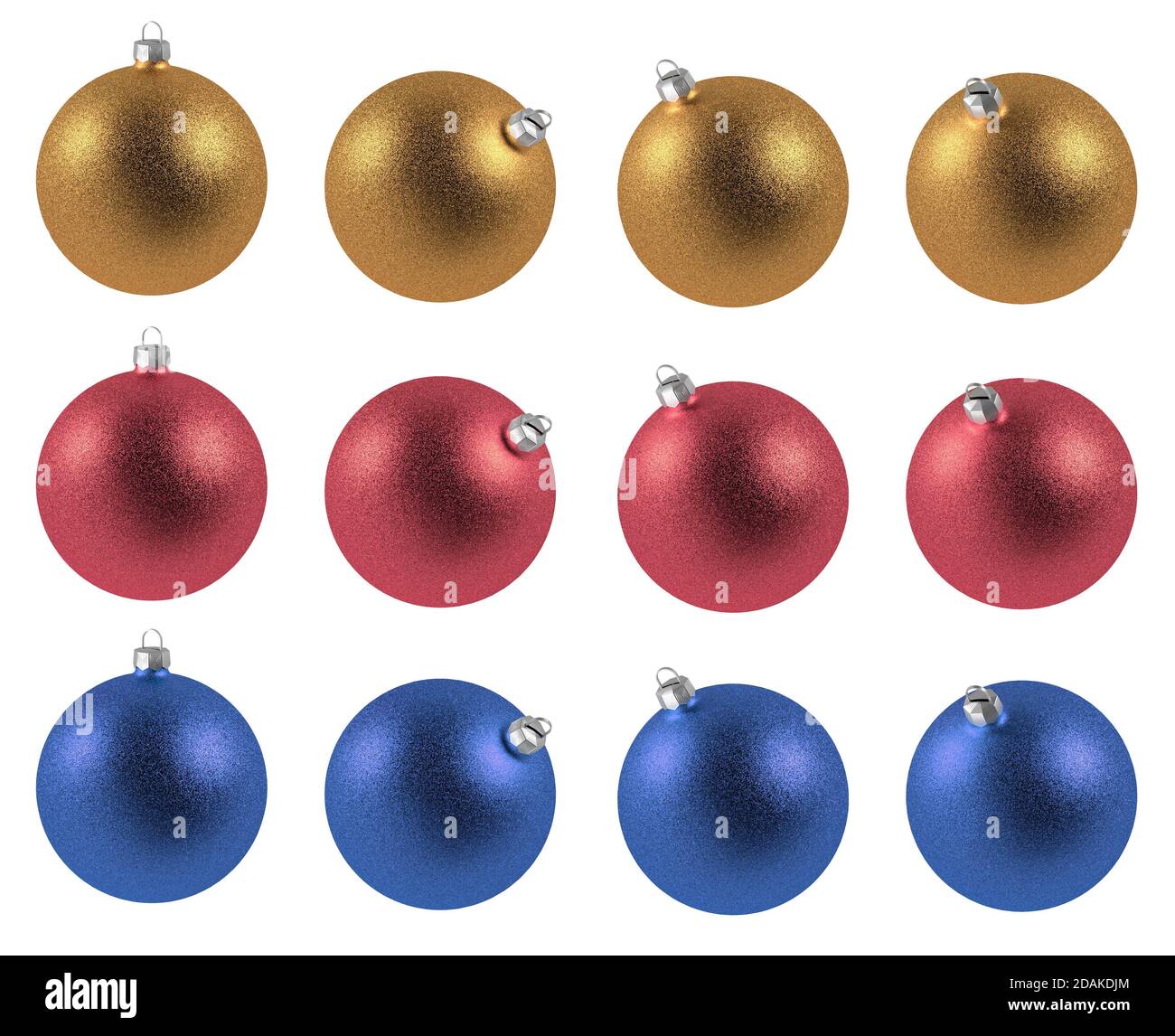 Christmas balls isolated. Assorted glass balls. Round shape Stock Photo