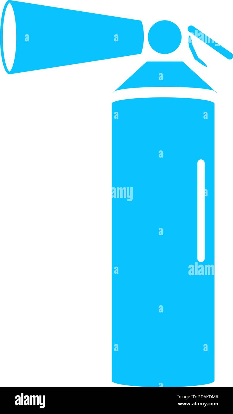 Fire extinguisher icon flat. Blue pictogram on white background. Vector ...