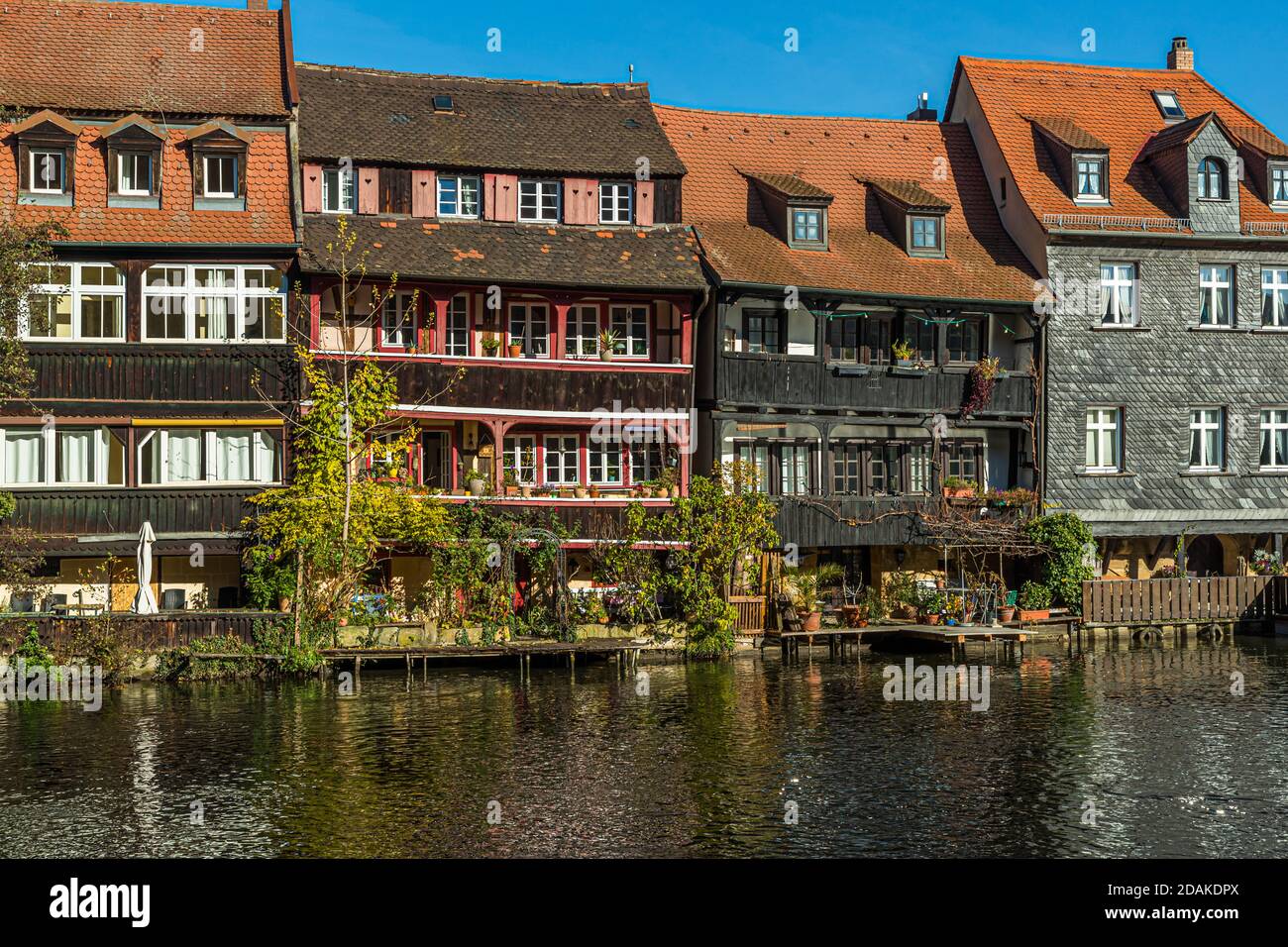 The Pregniz River in Bamberg, Germany Stock Photo