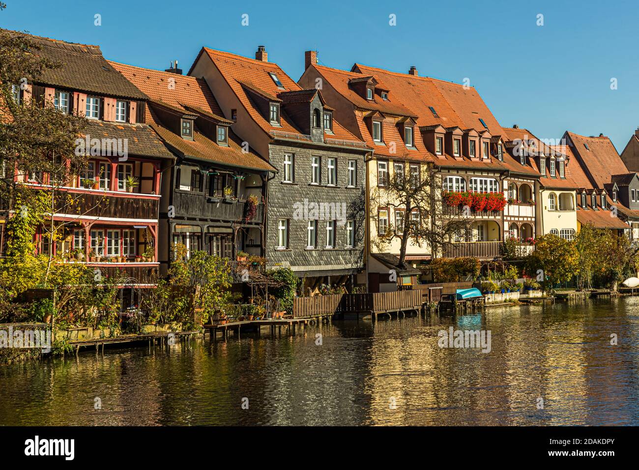The Pregniz River in Bamberg, Germany Stock Photo