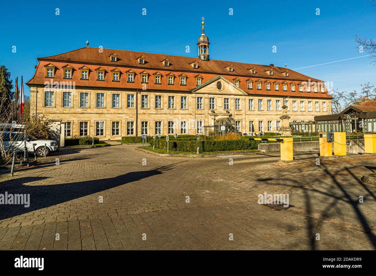 Today's Hotel Residenzschloss in Bamberg was inaugurated in 1798 as a university clinic according to plans by the Bamberg court architect Johannes Lorenz Fink. Bamberg, Germany Stock Photo