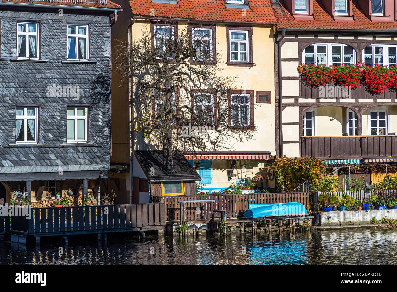 The Pregniz River in Bamberg, Germany Stock Photo