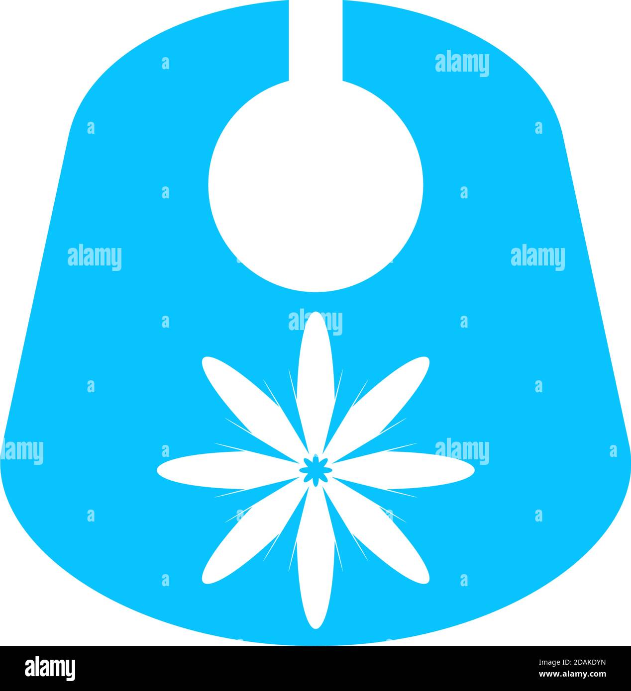 Baby bib icon flat. Blue pictogram on white background. Vector ...