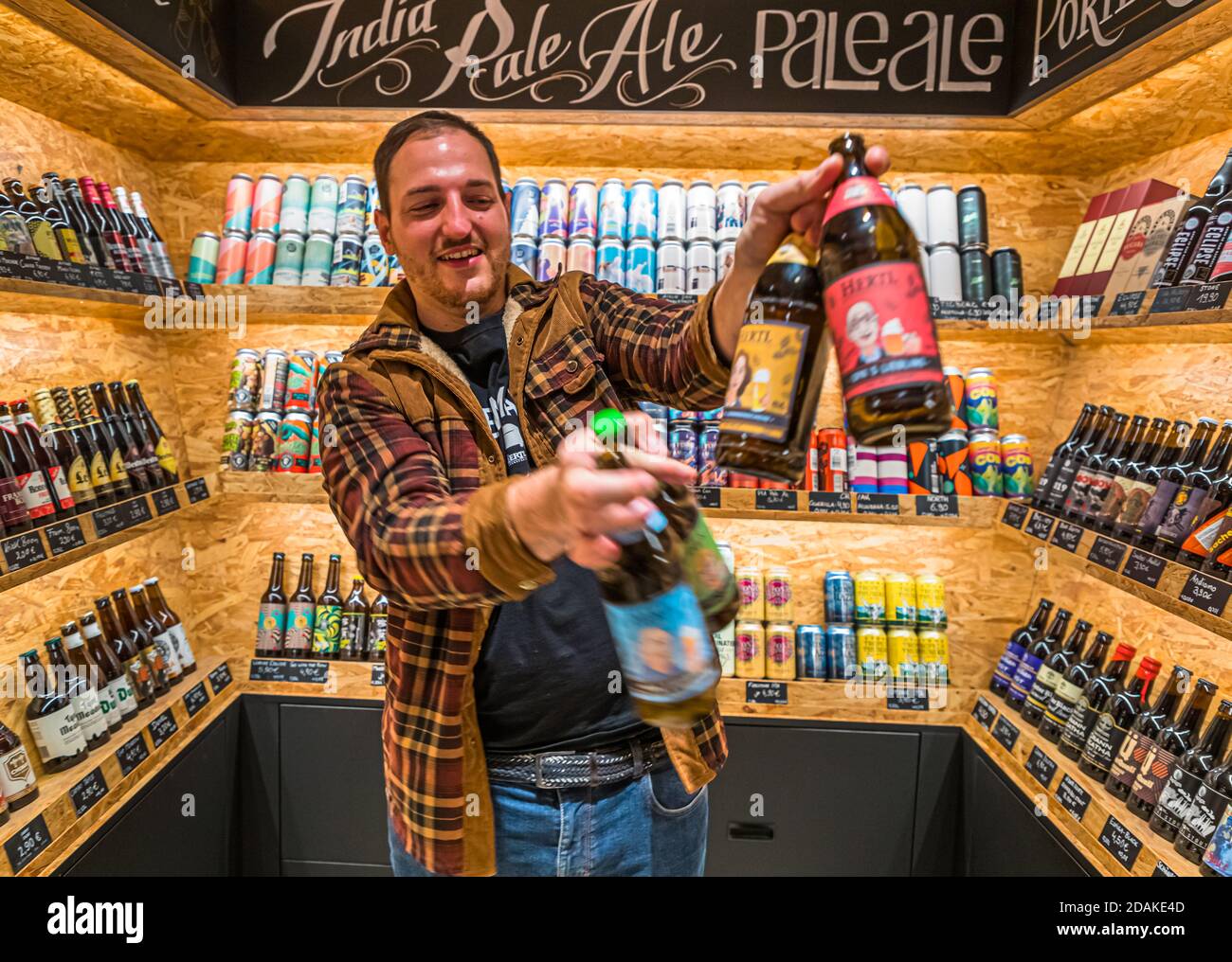 Hertl Beer Boutique in Bamberg, Germany Stock Photo