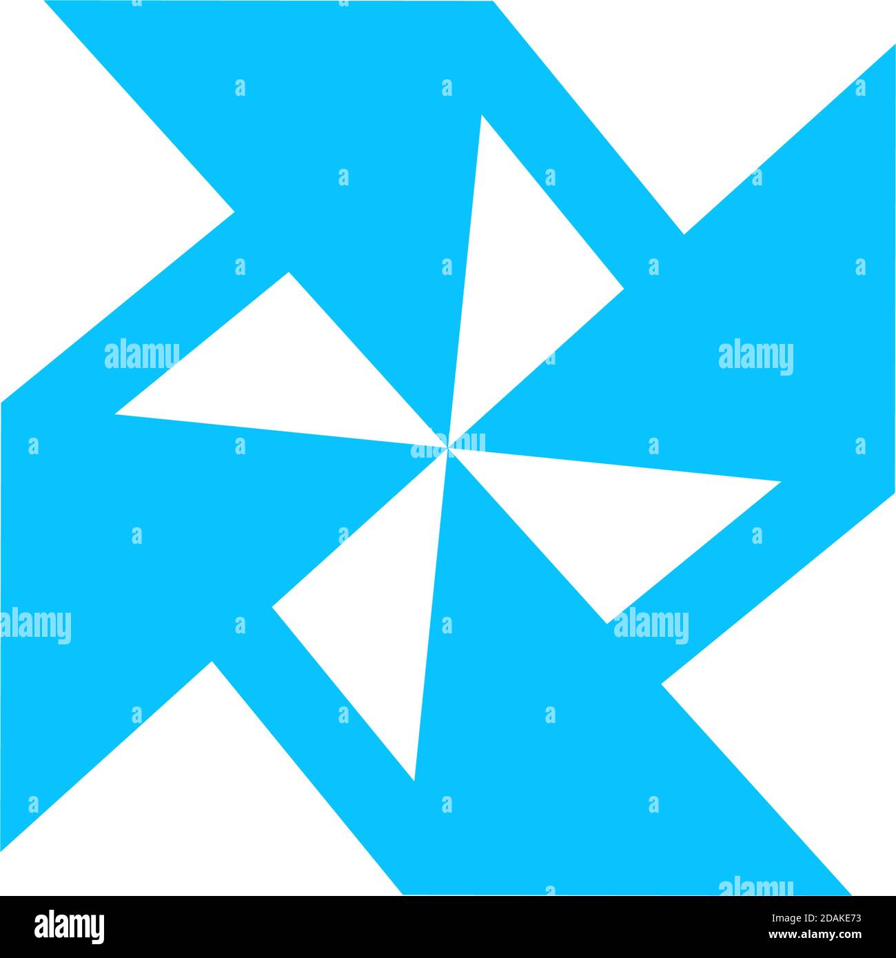 Paper windmill icon flat. Blue pictogram on white background. Vector illustration symbol Stock Vector