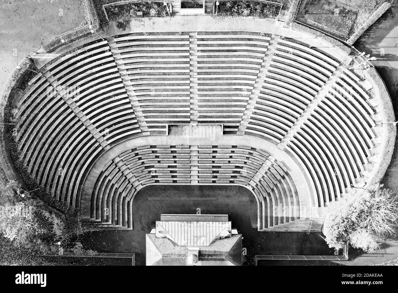 Aerial drone view of Kelvingrove bandstand Stock Photo