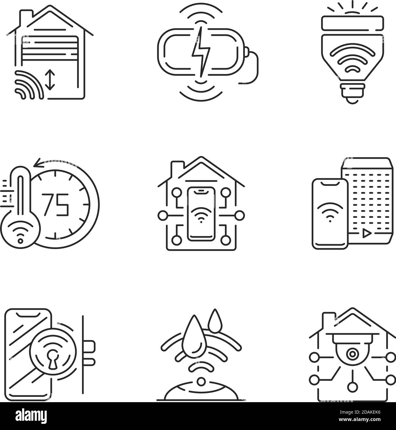 Smart home linear icons set Stock Vector Image & Art - Alamy