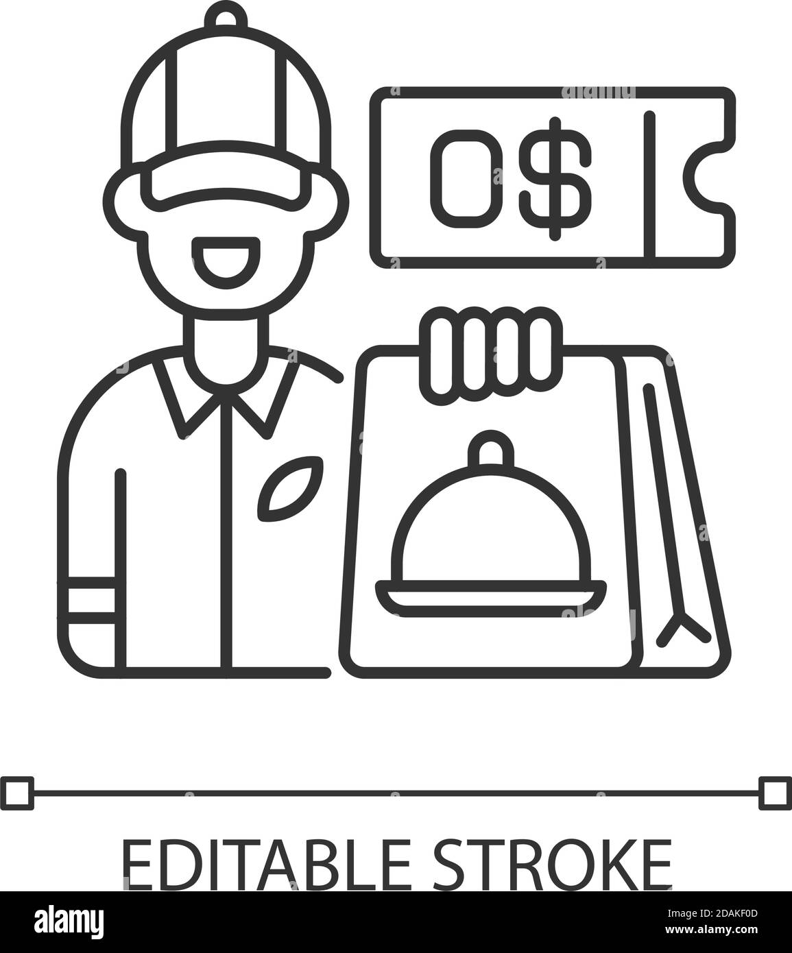 Free delivery coupon linear icon Stock Vector