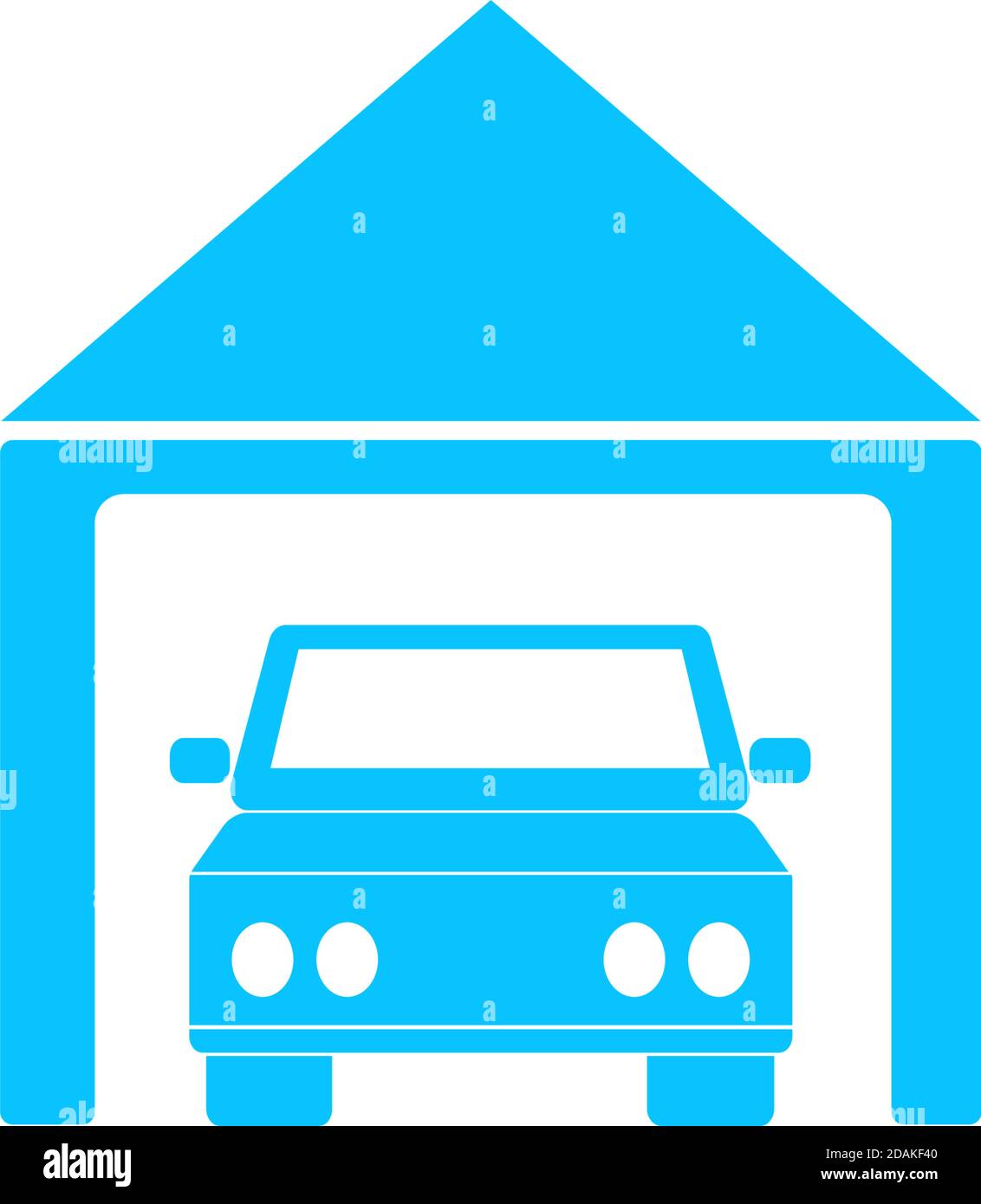 Car garage icon flat. Blue pictogram on white background. Vector