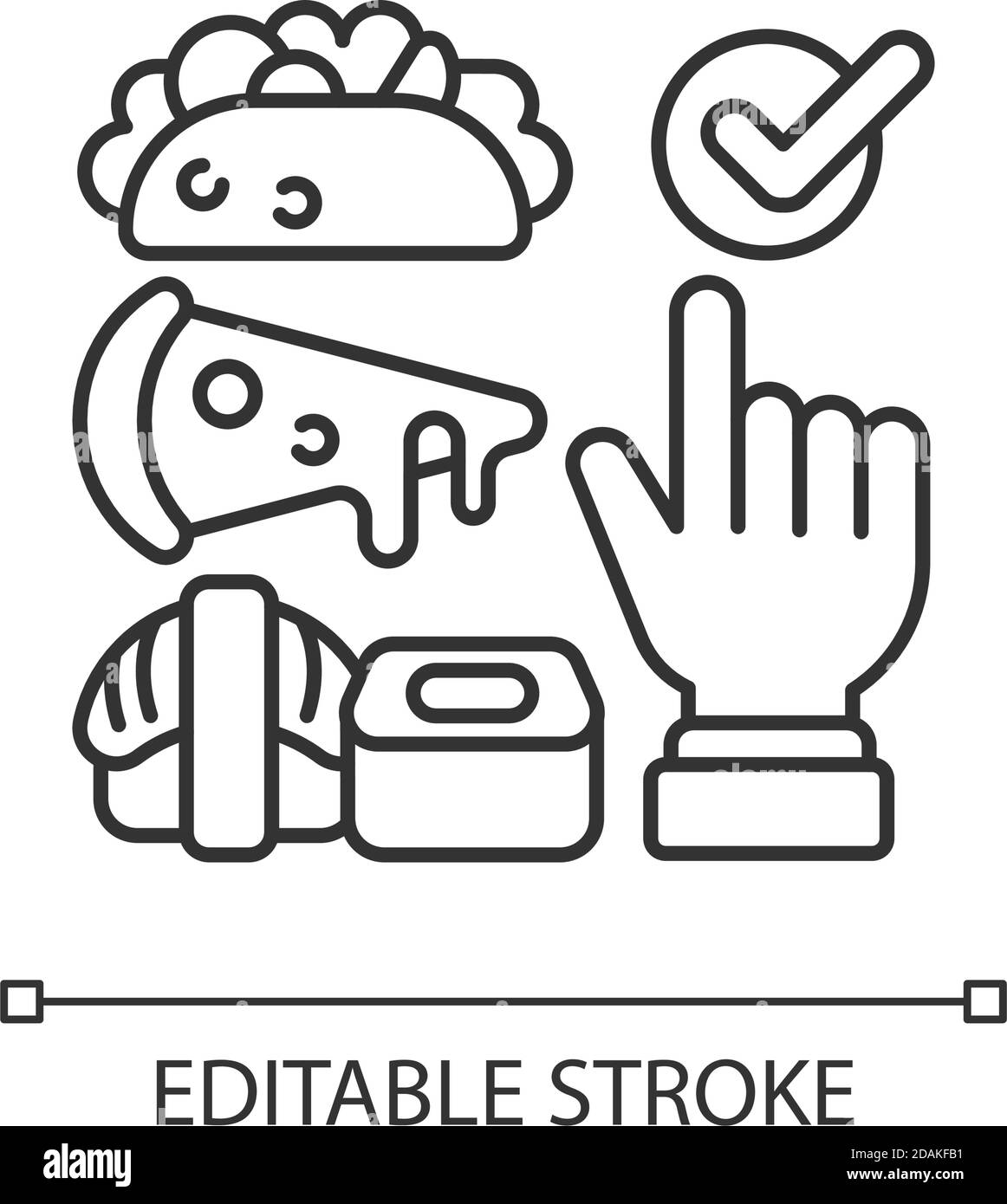 Choosing cuisine linear icon Stock Vector Image & Art - Alamy