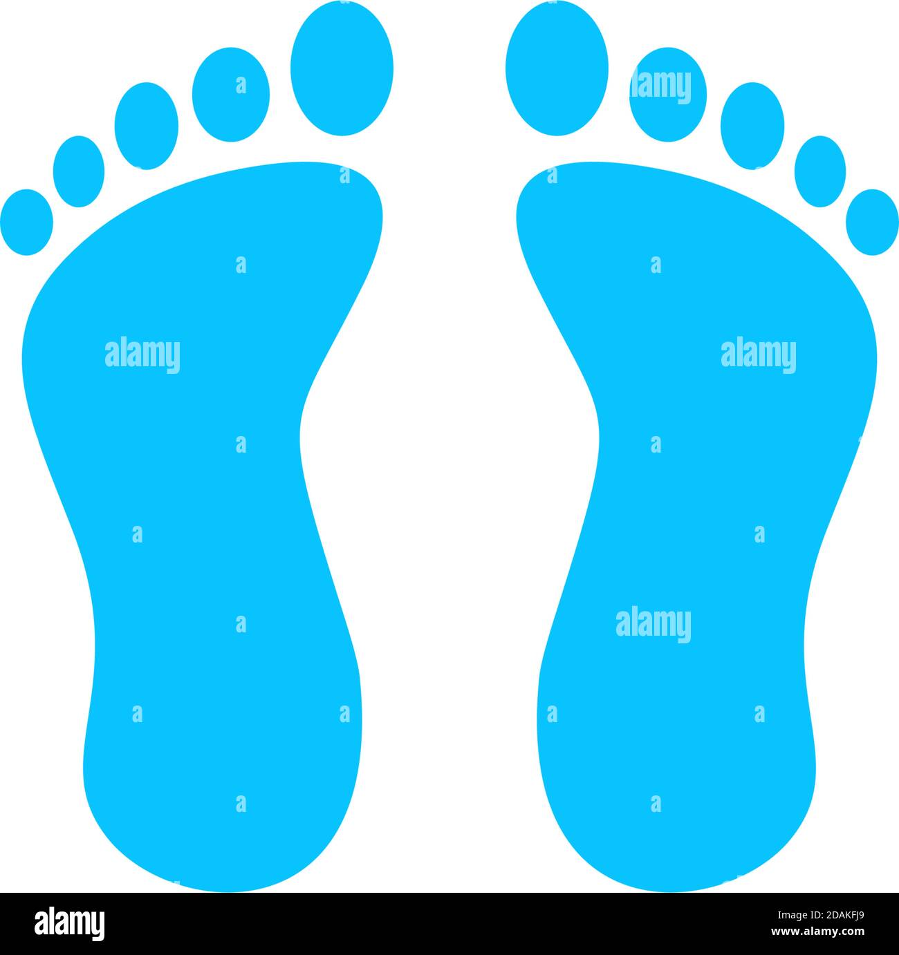 Footprint icon flat. Blue pictogram on white background. Vector ...
