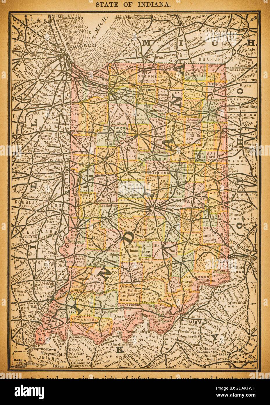 Indiana County Map 1850 Old Map Of Indiana High Resolution Stock Photography And Images - Alamy
