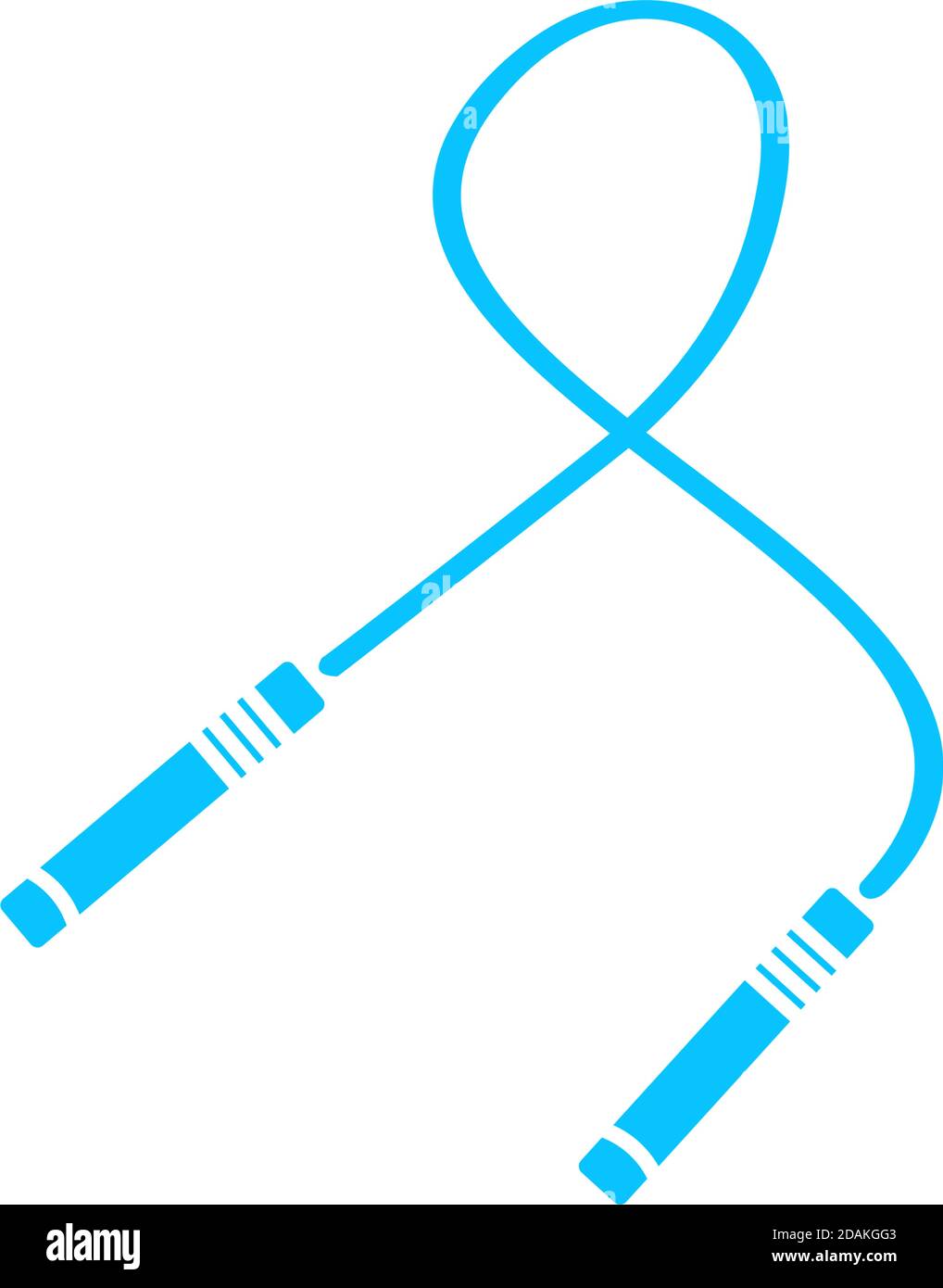 Jumping rope icon flat. Blue pictogram on white background. Vector ...