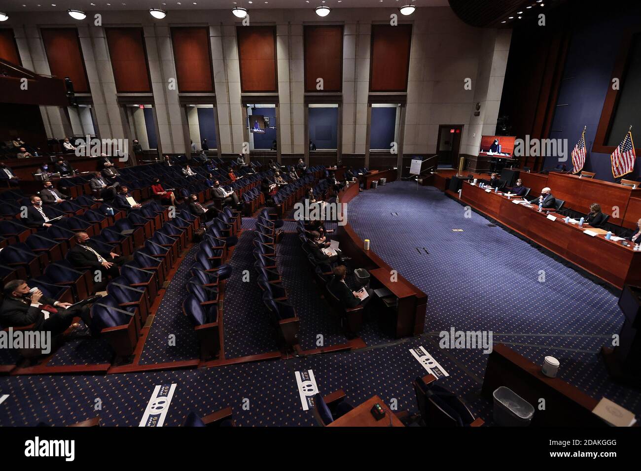 Newly-elected members of the U.S. House of Representatives attend a briefing by current chiefs of staff during orientation in the U.S. Capitol Visitors Center Congressional Auditorium on Friday, November 13, 2020 in Washington, DC. Although about a dozen races have yet to be called across the country -- and at least one new member at home due to a coronavirus infection -- about 50 new members of Congress gathered to start the process of hiring staff and setting up offices as they transition to Washington.  Photo by Chip Somodevilla/UPI Stock Photo